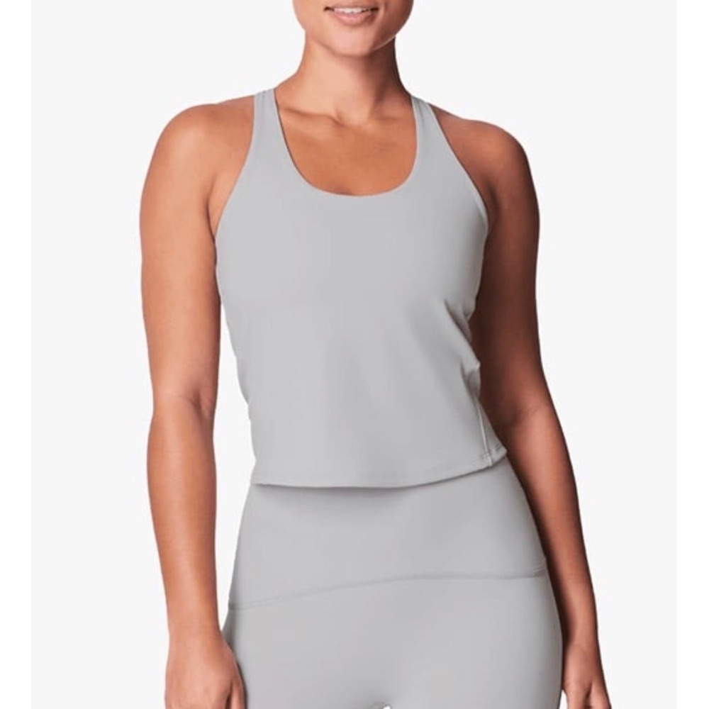 Spanx Tank Contour Crossback Shelf Athletic Gray Small